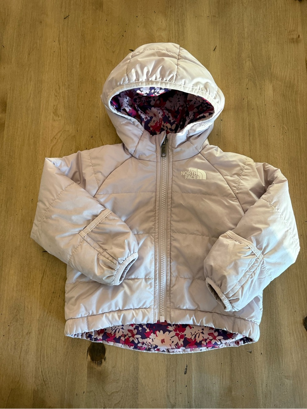 The North Face Lilac/Floral Reversible Puffer Jacket